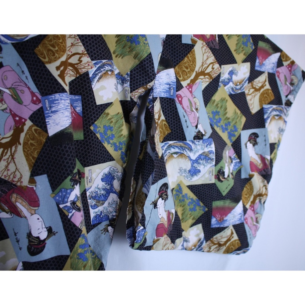 Kimono Japanese Vintage Robe Unbranded O/S Open Front Cotton Floral Ocean Nature - Picture 7 of 13